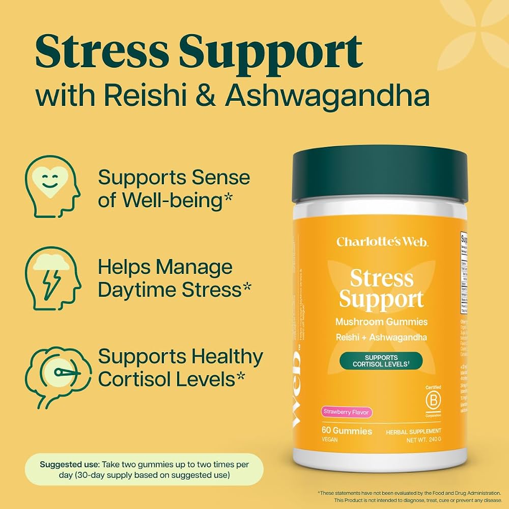 Charlotte's Web Stress Support Mushroom Gummies - 30 Servings - image 5
