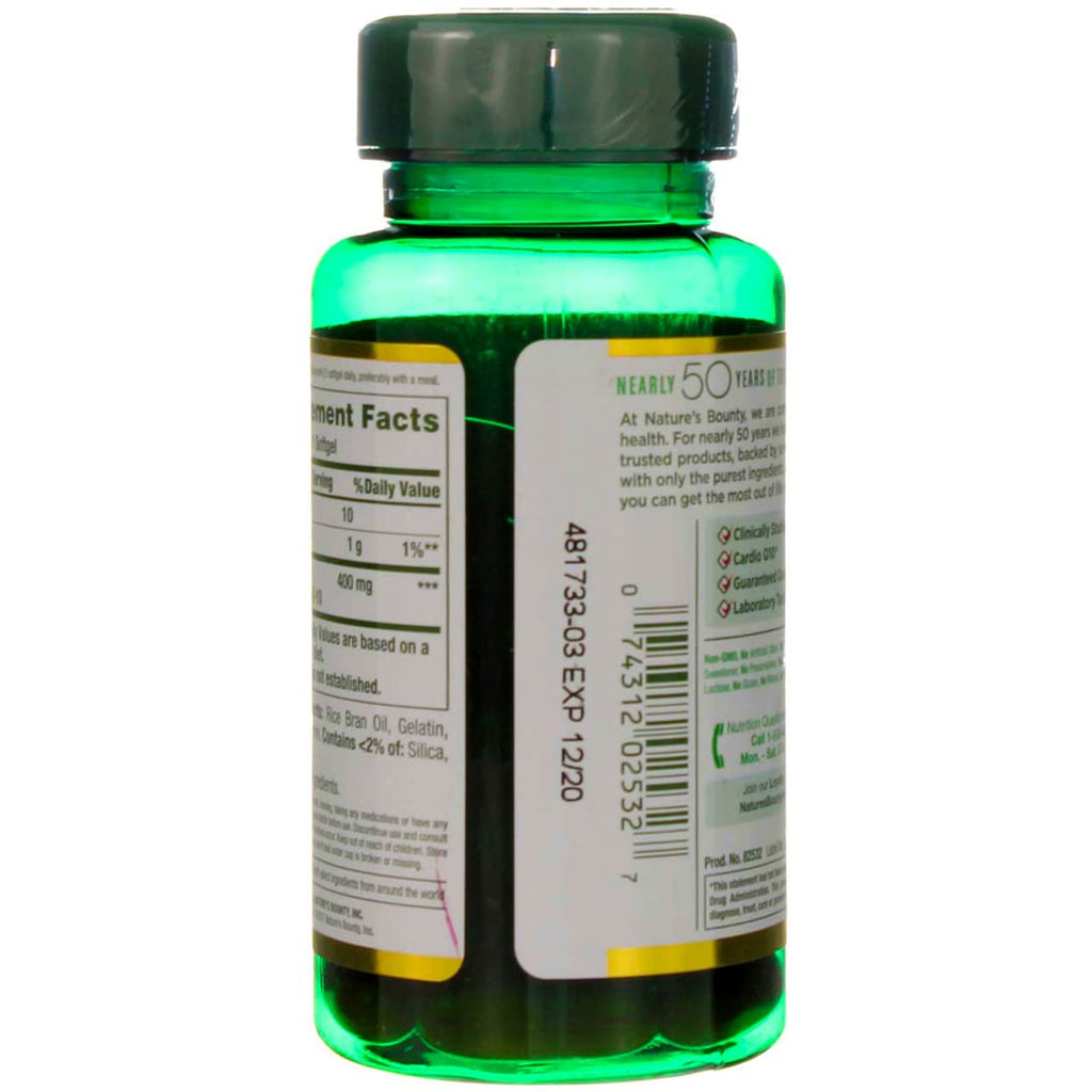 Nature's Bounty CoQ10 400mg Cardio Q10 - 30 Softgels - image 3