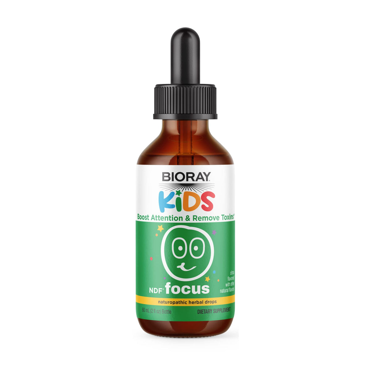 BIORAY Kids NDF Focus Liquid Herbal Drops for Clarity - 2 fl oz