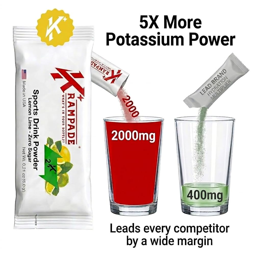 Krampade High Potassium Electrolytes Powder Lemon Lime - 20 Singles - image 2