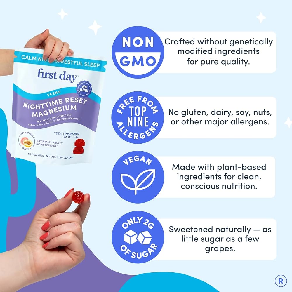 First Day Kids’ Nighttime Reset Calming Magnesium Gummies