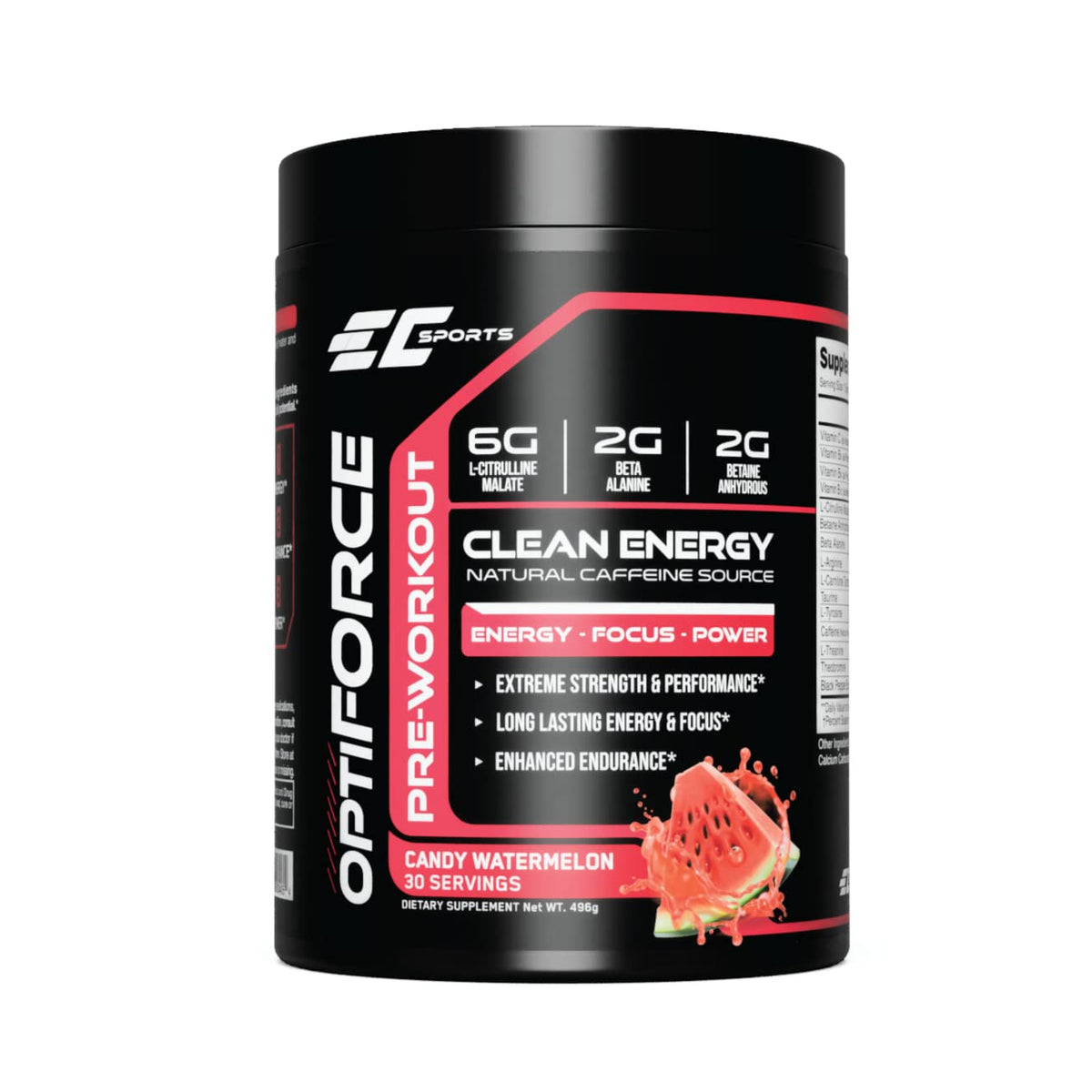 EC Sports, OptiForce Pre-Workout, Clean Energy, 6G Citrulline