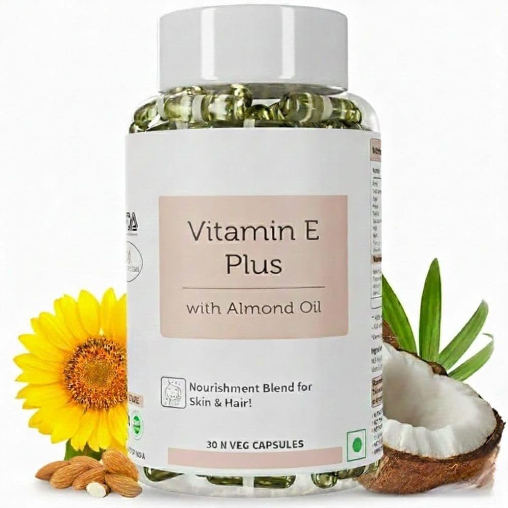 Generic Plant Based Vitamin E Plus with Almond Oil - 60 Vegetarian Capsules