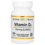 California Gold Nutrition Vitamin D3 5000 IU Bone Support - 90 Softgels