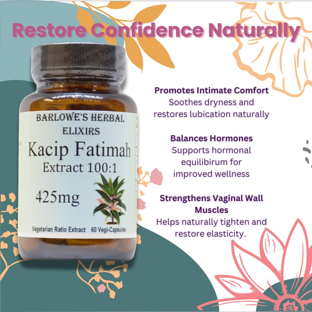 Barlowe's Herbal Elixirs Kacip Fatimah 100:1 Extract - 60 Vegan Capsules - image 3