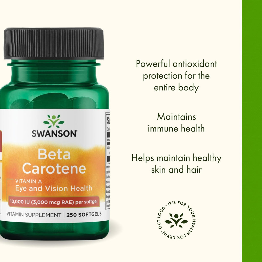 Swanson Beta-Carotene 3000mcg Vitamin A Supplement - 500 Softgels - image 4