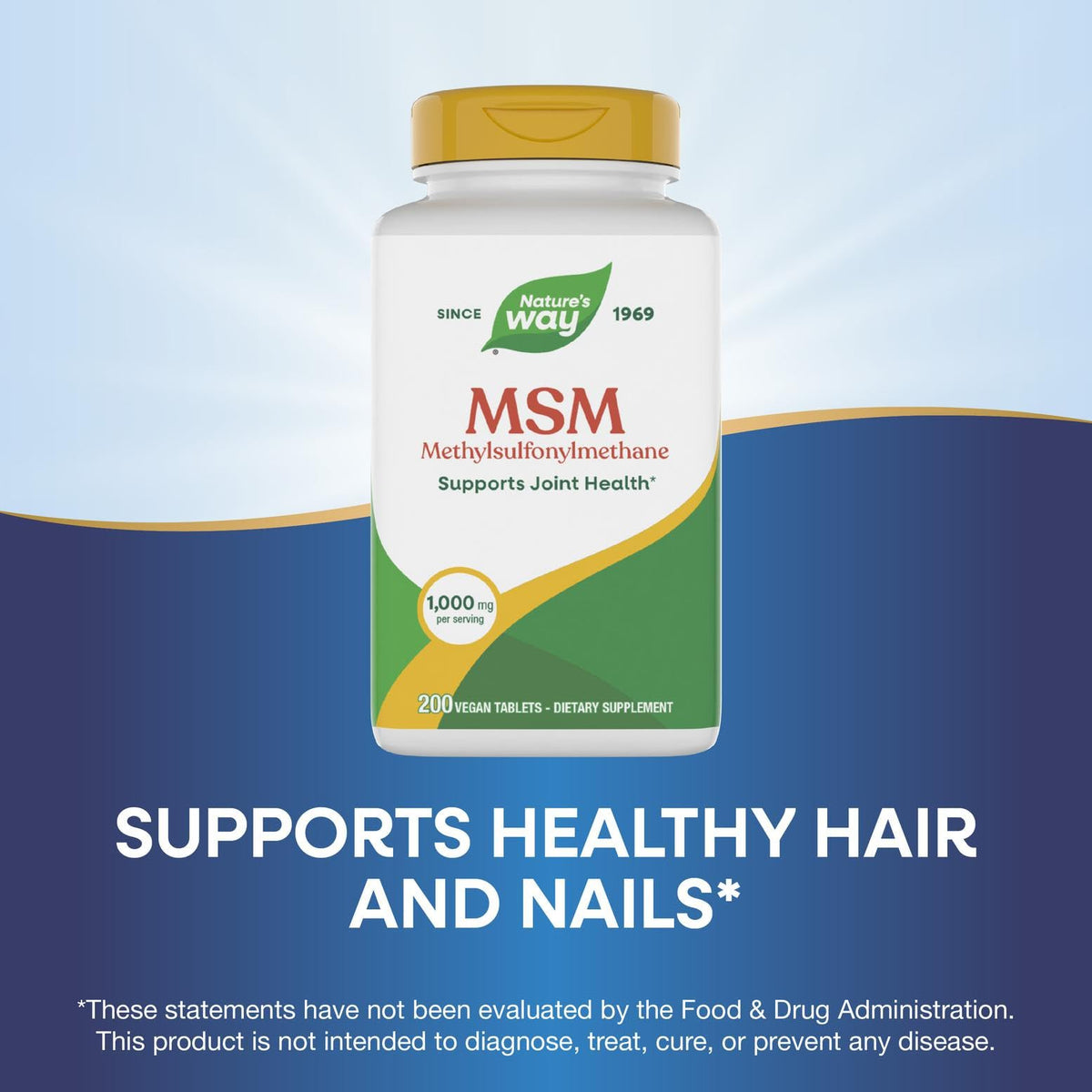 Nature's Way MSM 1000 mg Joint Health Support - 200 Tablets - image 4