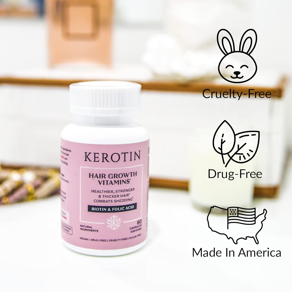 K Kerotin Hair Growth Vitamins with Biotin & Saw Palmetto - 60 Capsules - image 4