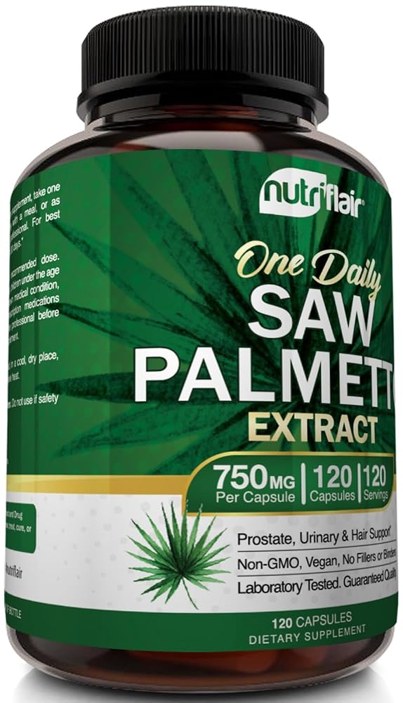 NutriFlair Saw Palmetto Extract 750mg - 120 Capsules - image 4