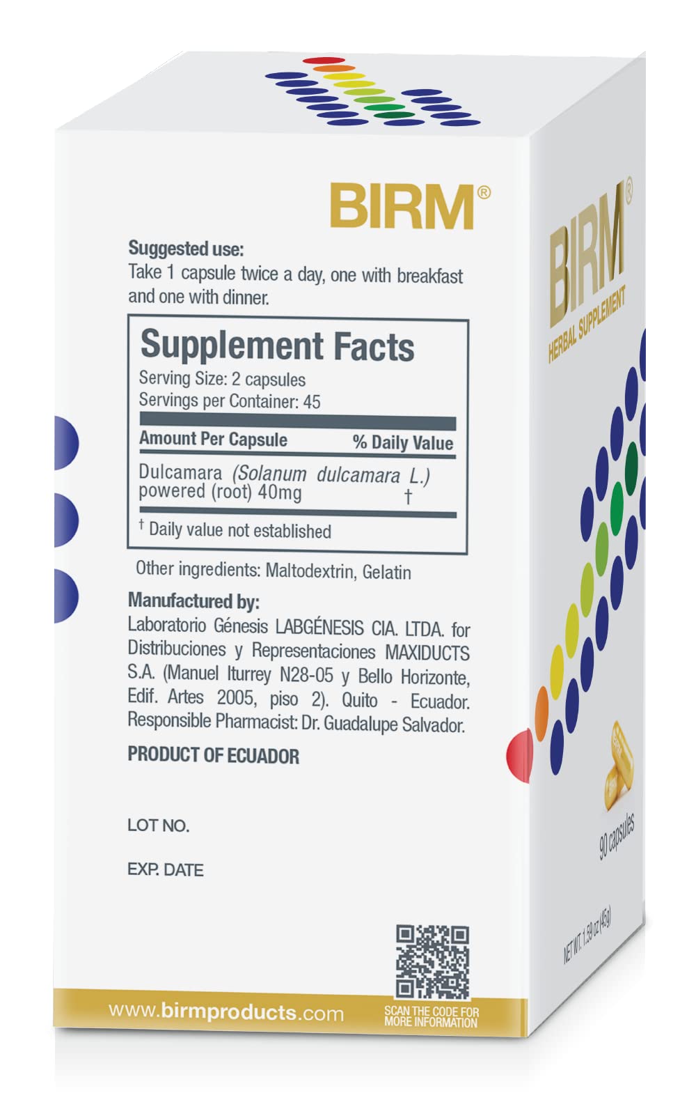 BIRM Dulcamara Herbal Supplement Immune Support - 90 Capsules - image 2