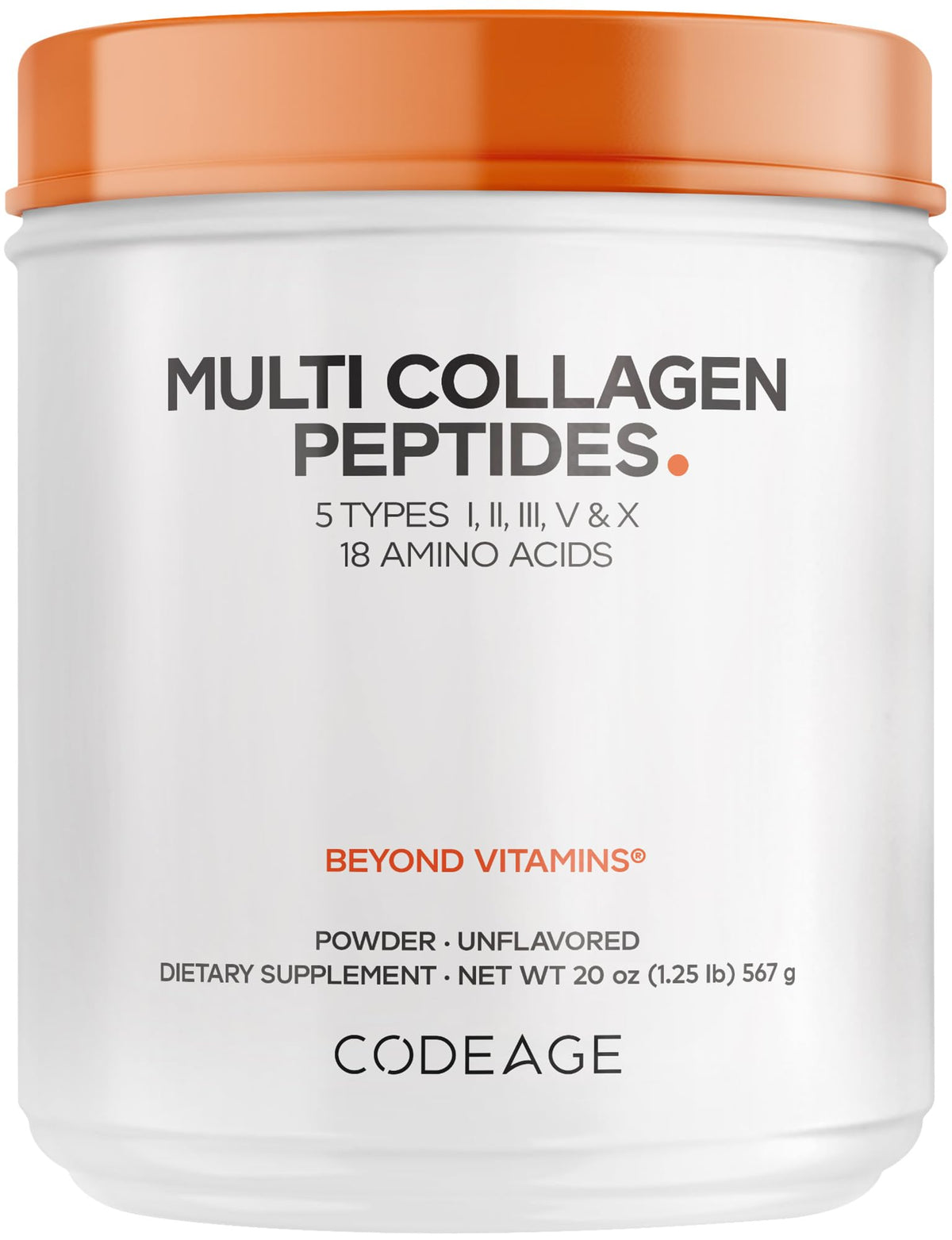 Codeage Multi Collagen Protein Powder Peptides, 5 Types - 20 Oz