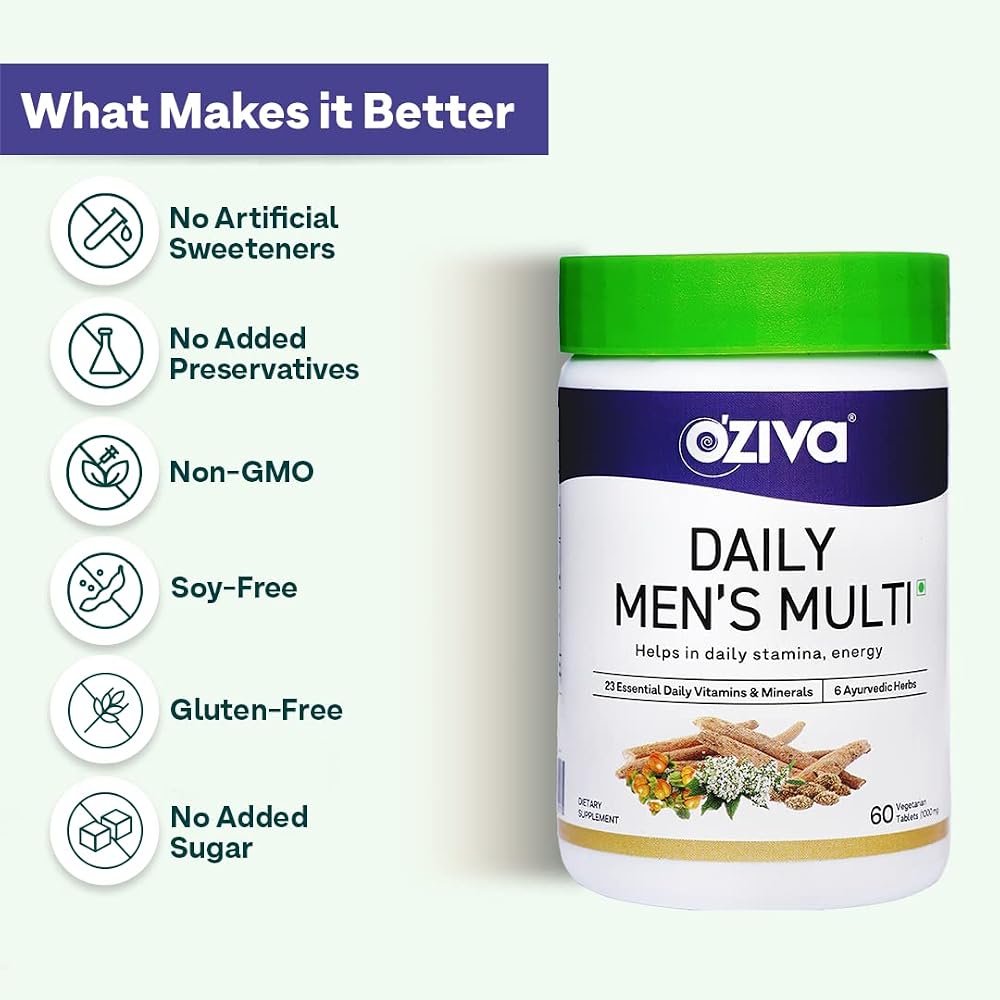 OZIVA Daily Men's Multivitamin for Energy & Immunity - 60 Tablets - image 5