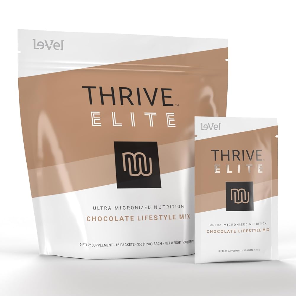 Le-Vel Thrive Elite Chocolate Protein Powder - 16 Packets