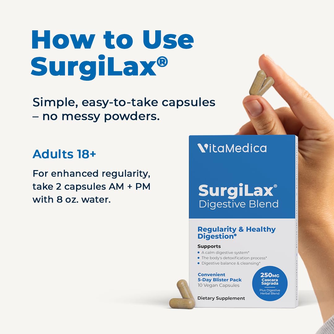 VitaMedica SurgiLax Digestive Blend Laxative - 10 Vegan Capsules - image 5