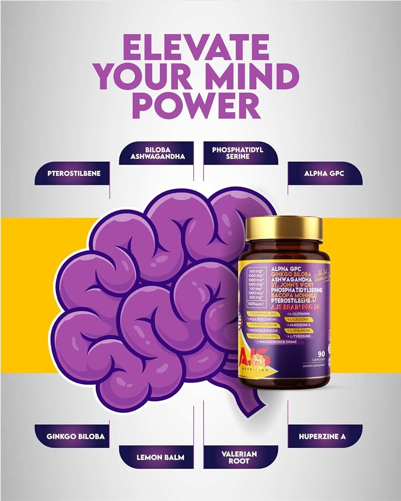 AJS Alpha GPC Nootropic Brain Supplement 90CT