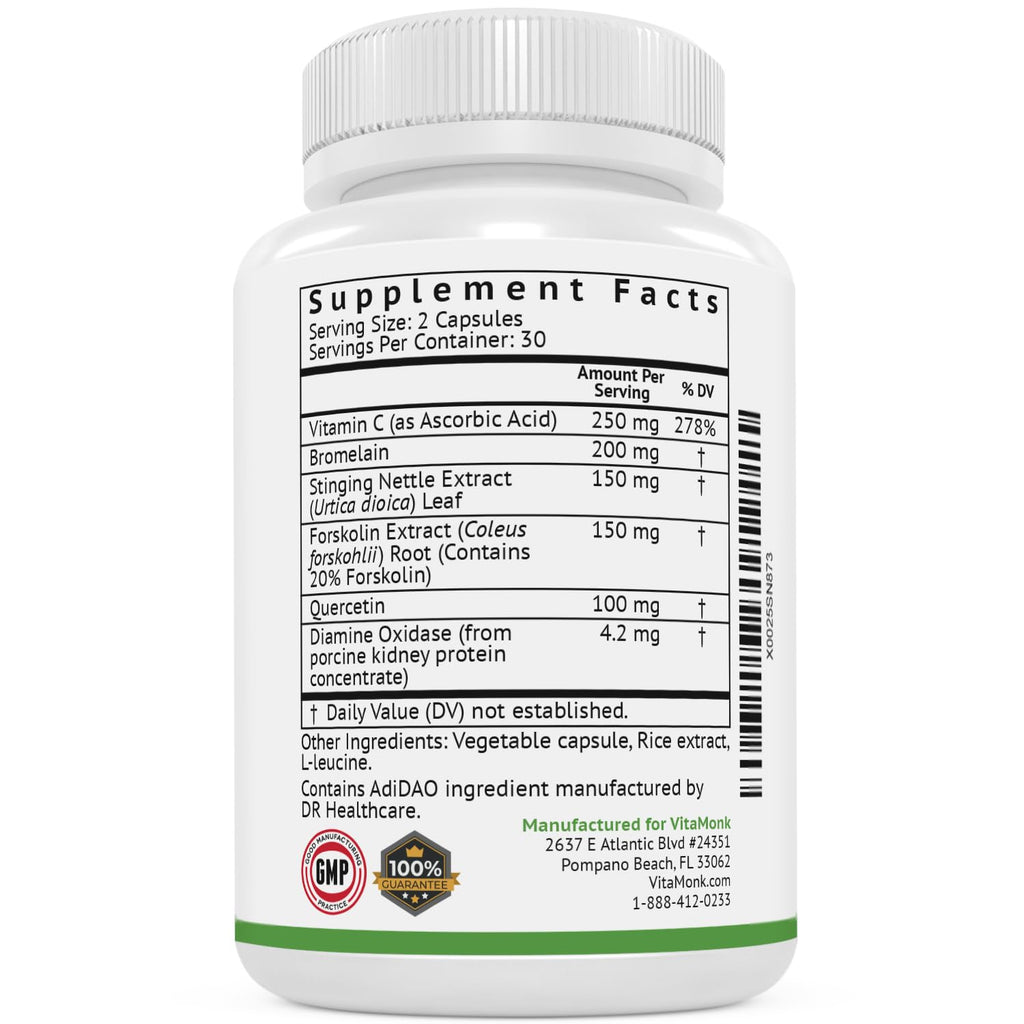 VitaMonk Histamine Blocker Complex with DAO Enzyme - 60 Capsules - image 8