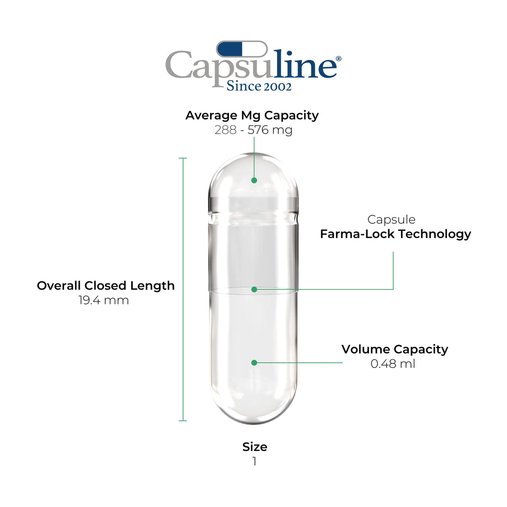 Capsuline Size 1 Clear Vegan Capsules - 10000 Count - image 2