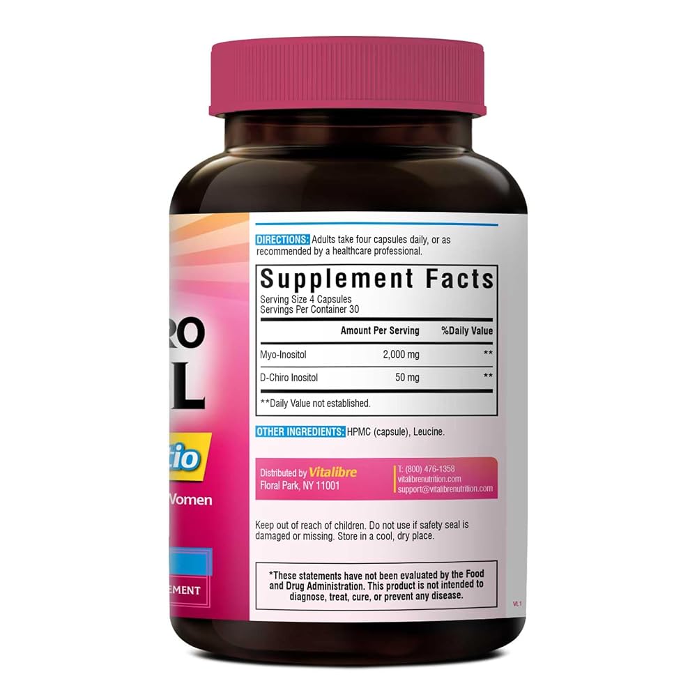 Vitalibre Inositol Supplement Myo & D-Chiro 40:1 Ratio - 120 Capsules - image 8