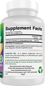 Best Naturals Acai Berry 600mg Antioxidant Support - 120 Capsules - image 6