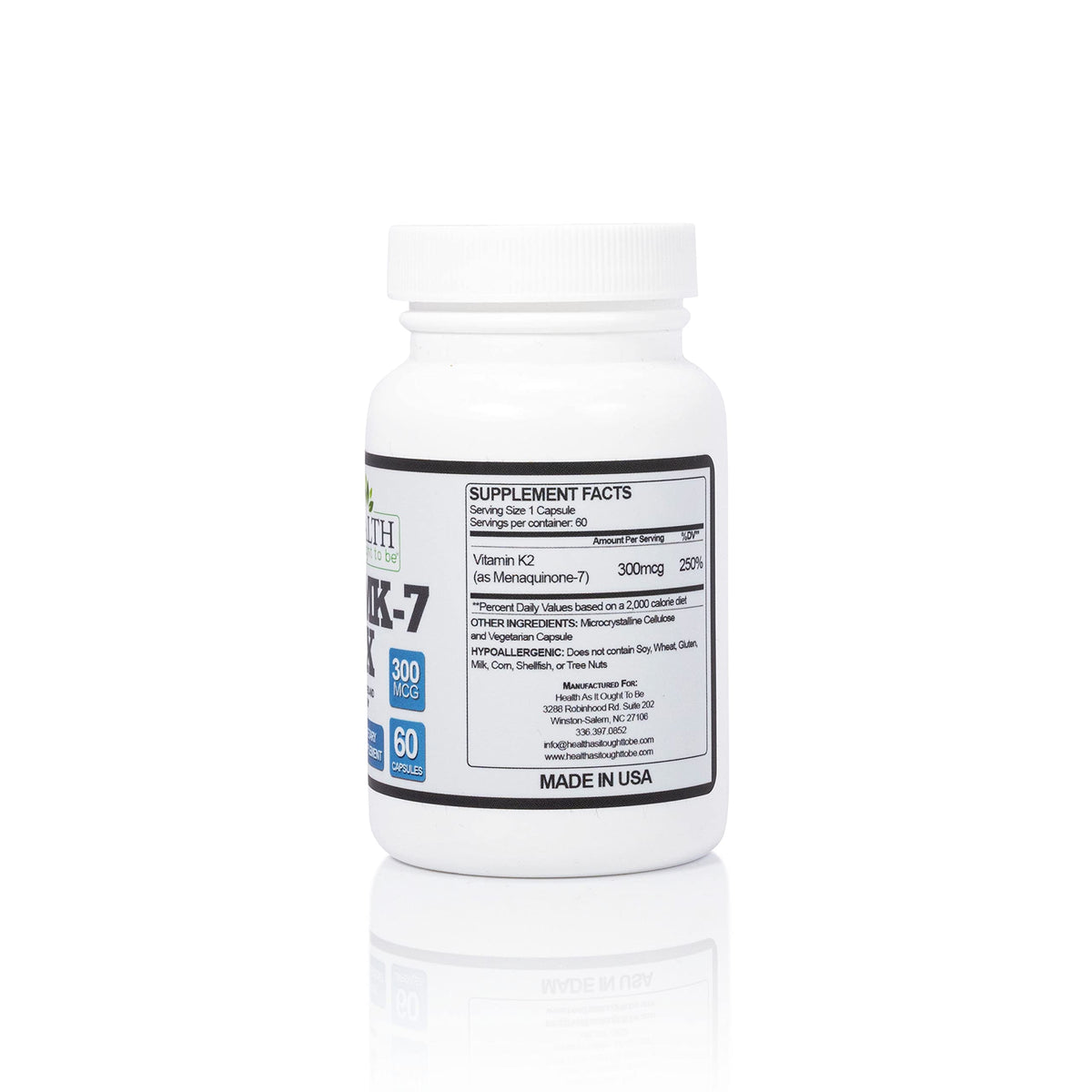 Health As It Ought To Be Vitamin K2 MK-7 300mcg - 60 Capsules - image 2