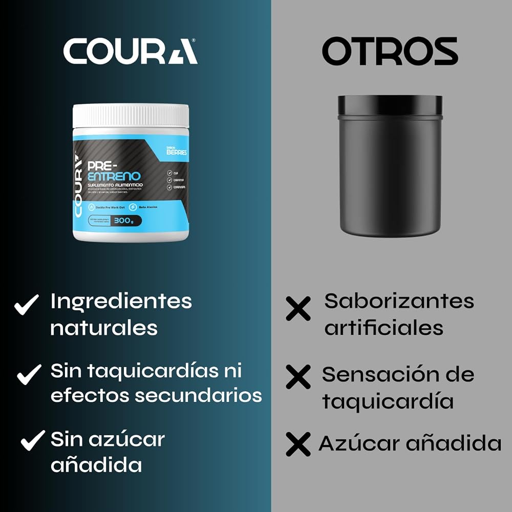 COURA Berries Pre Workout Powder with Cordyceps - 300g - image 4