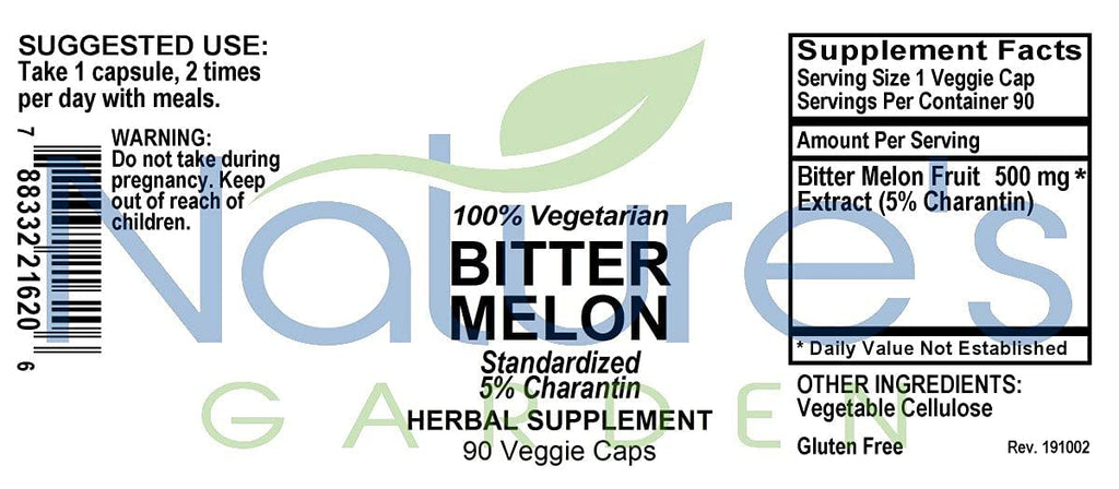 Nature's Garden Essentials Bitter Melon Extract 500mg - 90 Vegetarian Capsules - image 7