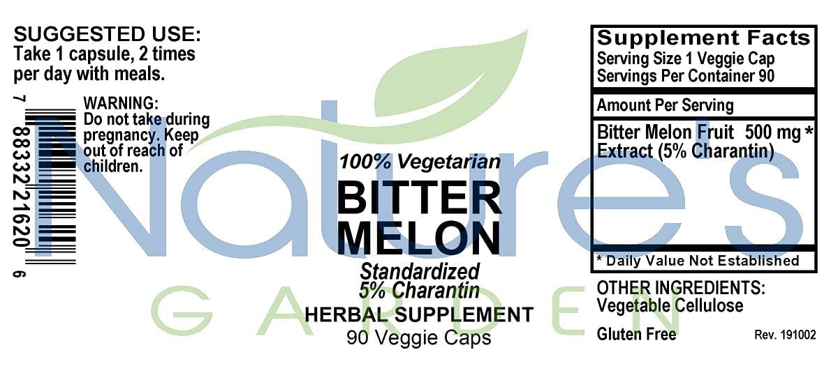 Nature's Garden Essentials Bitter Melon Extract 500mg - 90 Vegetarian Capsules - image 7