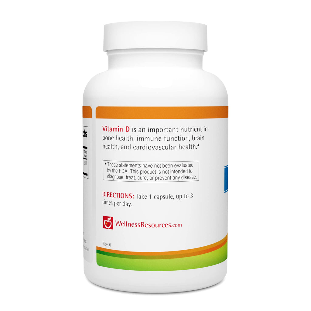 Wellness Resources Vitamin D3 2500 IU - 180 Vegetarian Capsules - image 3