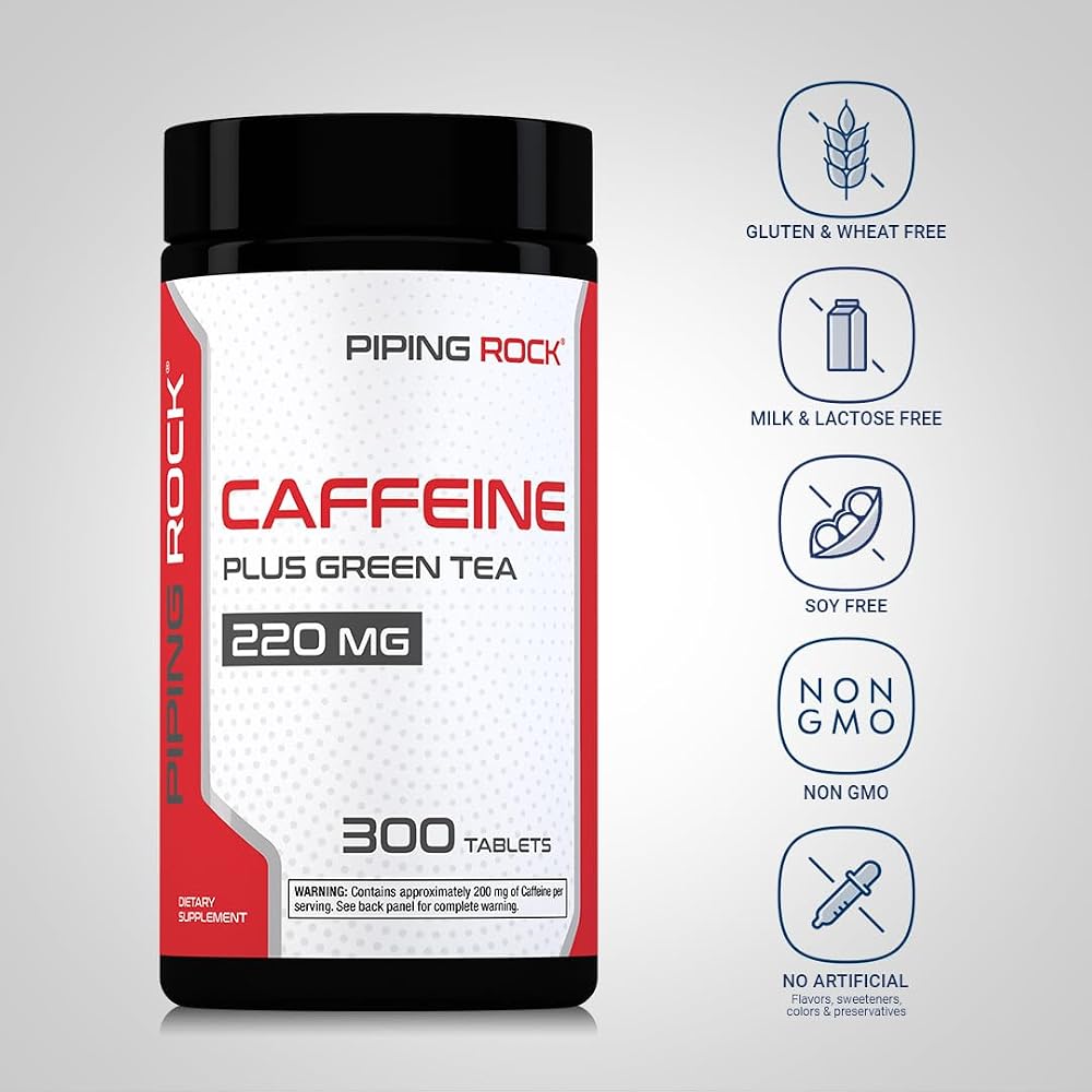 Piping Rock Caffeine Pills 220mg - 300 Tablets - image 3