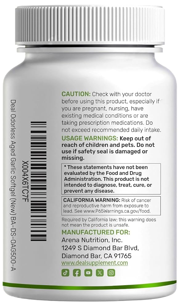 DEAL SUPPLEMENT Odorless Aged Garlic Extract - 500 Softgels - image 7