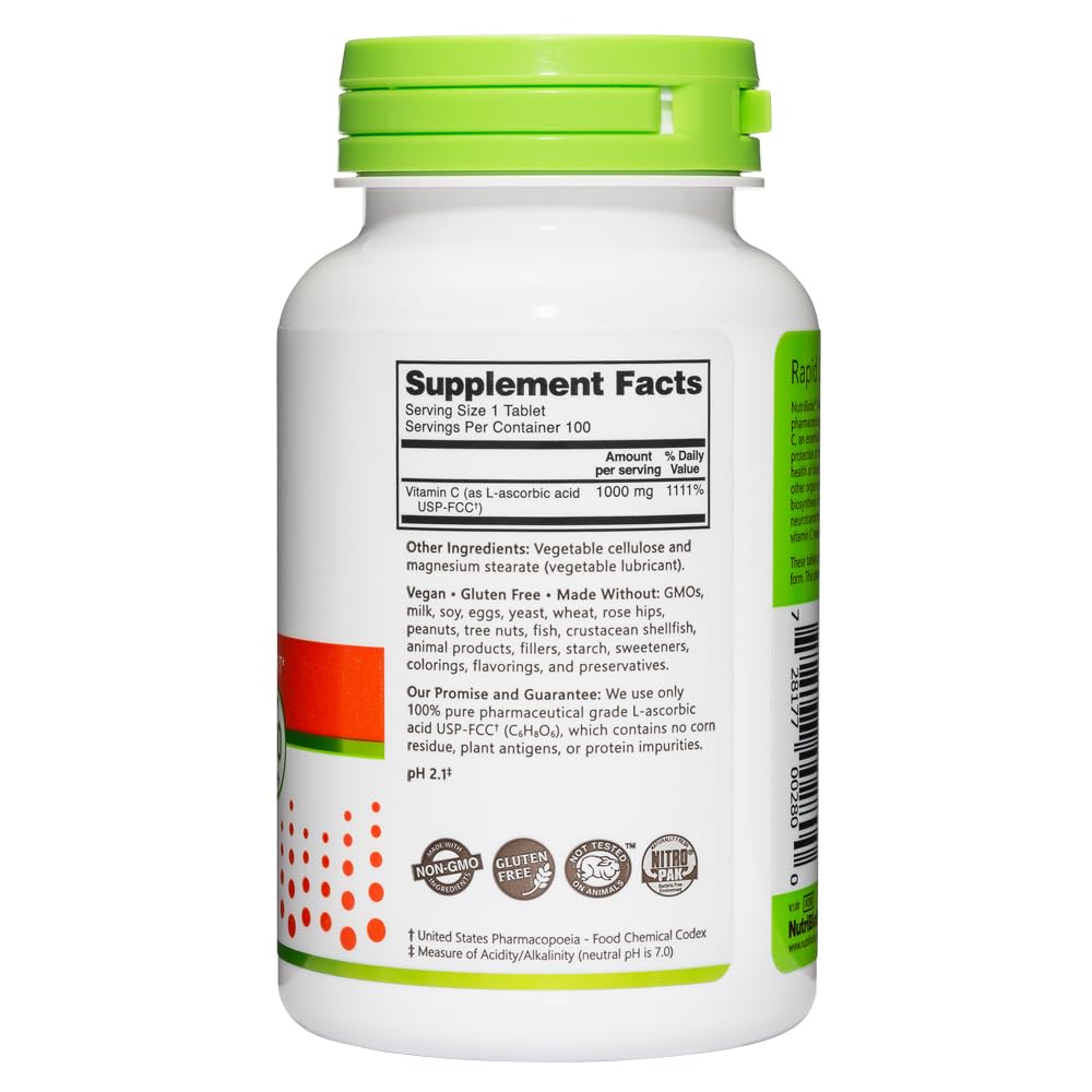 NutriBiotic Vitamin C 1000 mg Tablets - 100 Count - image 3