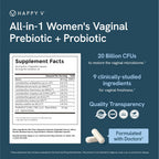 Happy V Dr. Formulated Vaginal Probiotics for Women - 60 Capsules - image 6