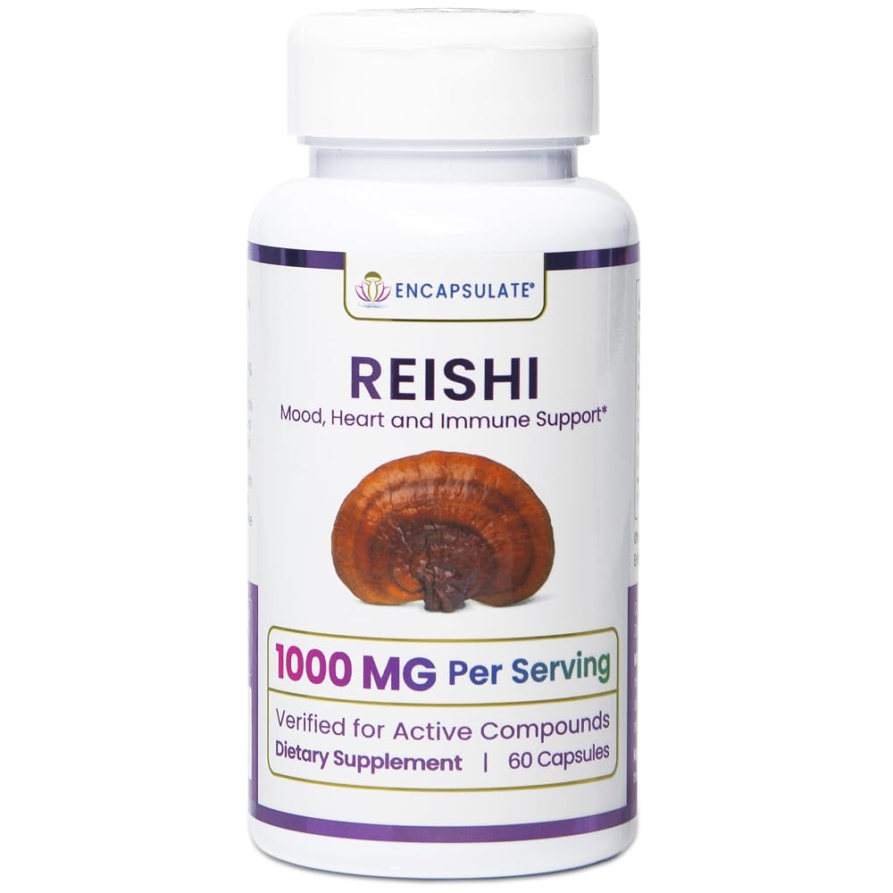 ENCAPSULATE Reishi 1000mg Mushroom Extract - 60 Vegan Capsules