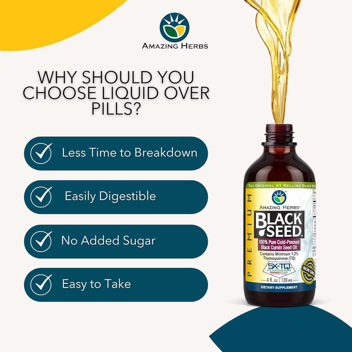 Amazing Herbs Premium Black Seed Oil - Gluten Free