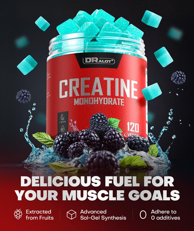 Dralot Nutrition 99.99% Creatine Monohydrate Gummies More 15% Strength