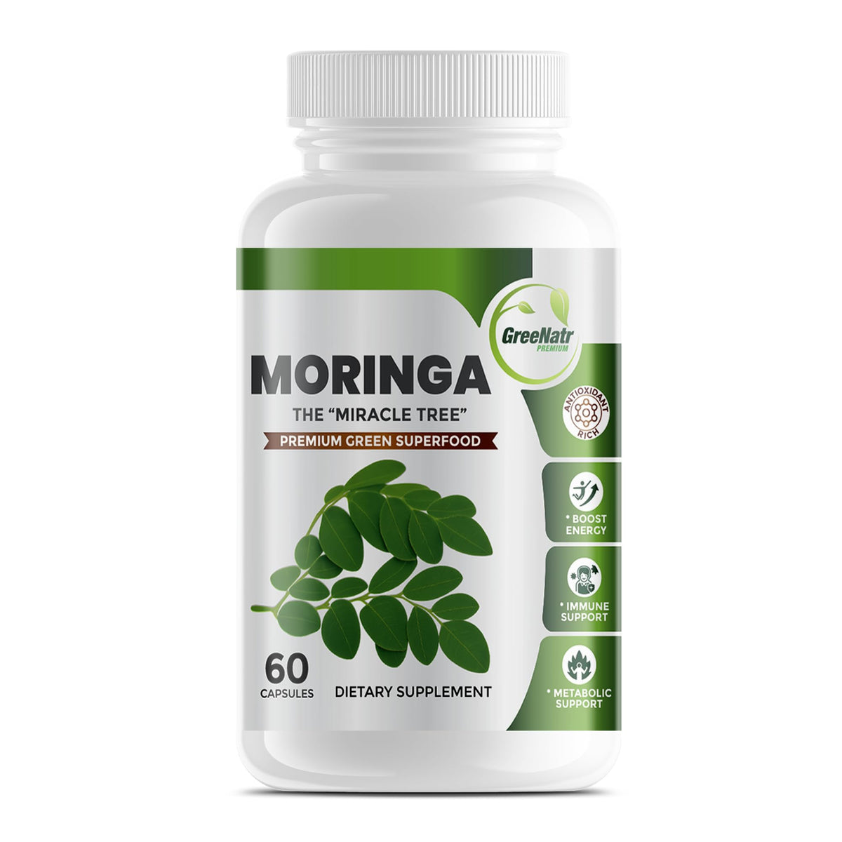 GreeNatr Pure Moringa Oleifera Green Superfood Capsules - 60 Capsules - image 8
