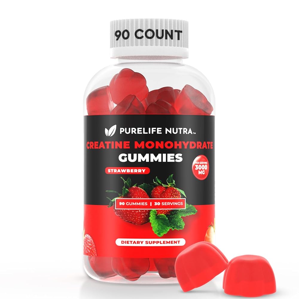 PureLife Nutra Creatine Monohydrate Gummies 3g - 90 Count