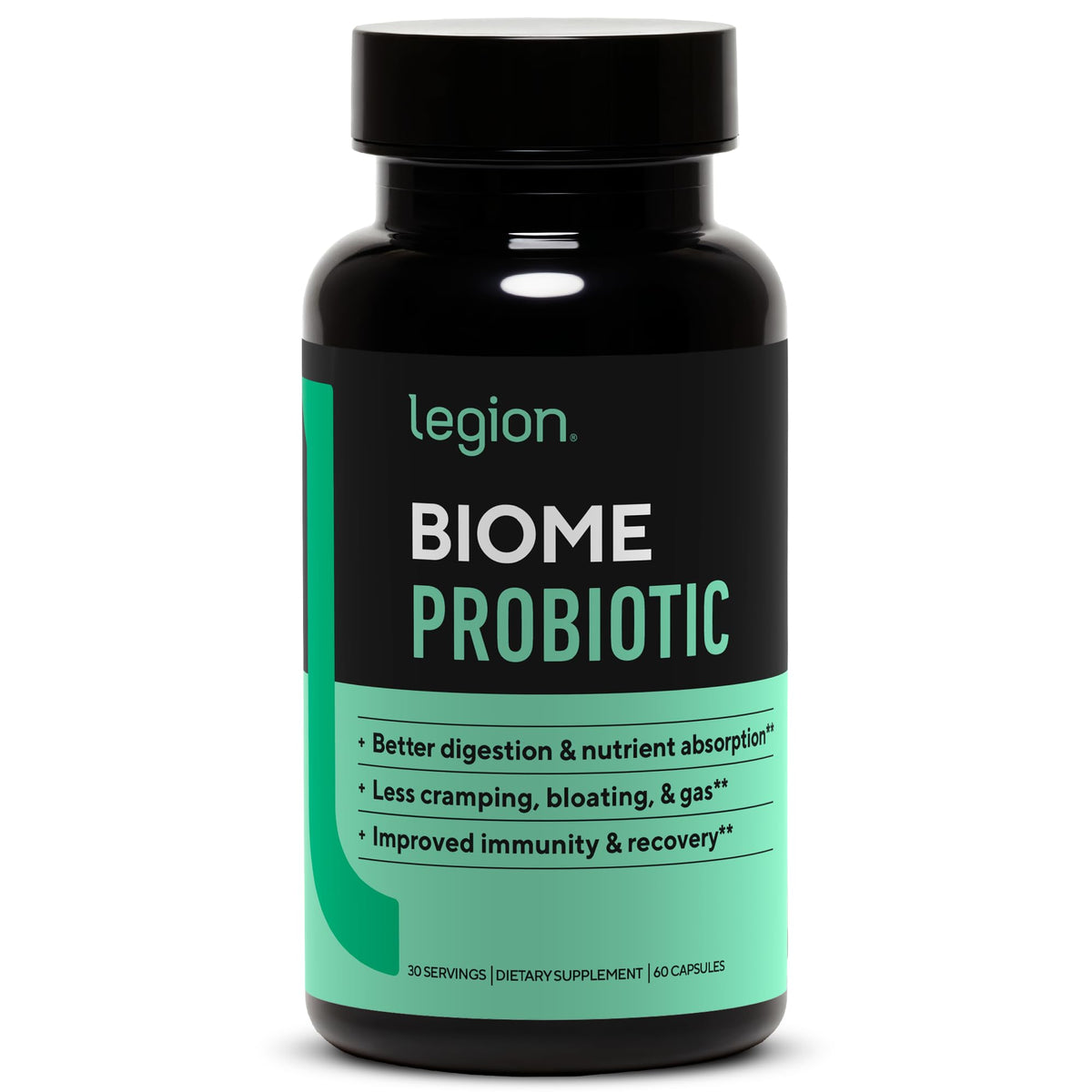Legion Biome Probiotic Supplement for Gut Health - 60 Capsules
