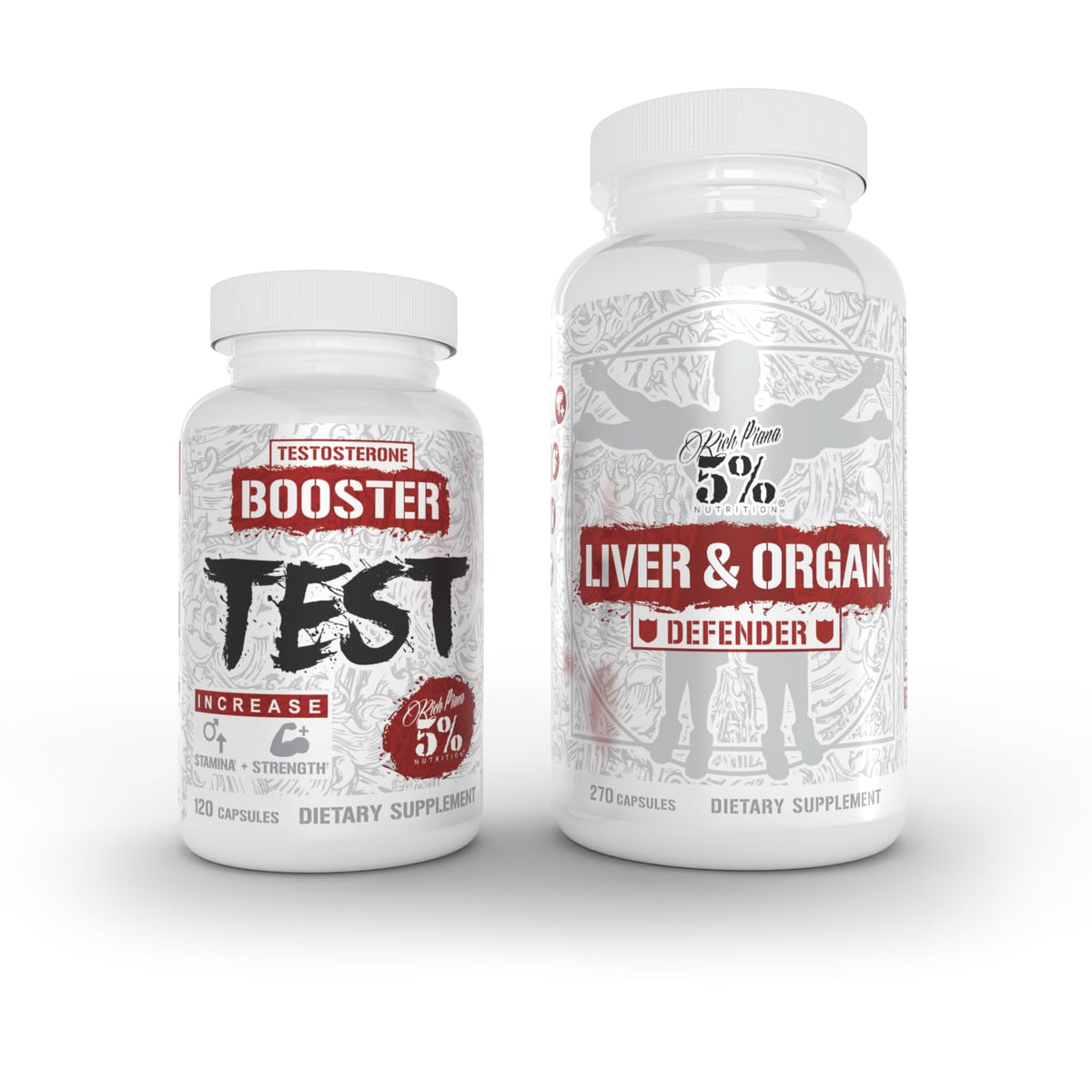 5% Nutrition 2-Stack Liver & Organ Defender with NAC + Test Booster