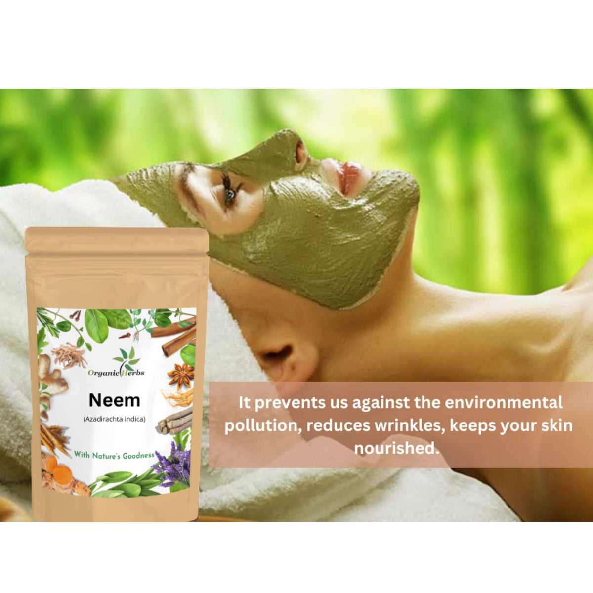Organic Herbs Neem Leaf Powder for Skin & Hair - 145g - image 3
