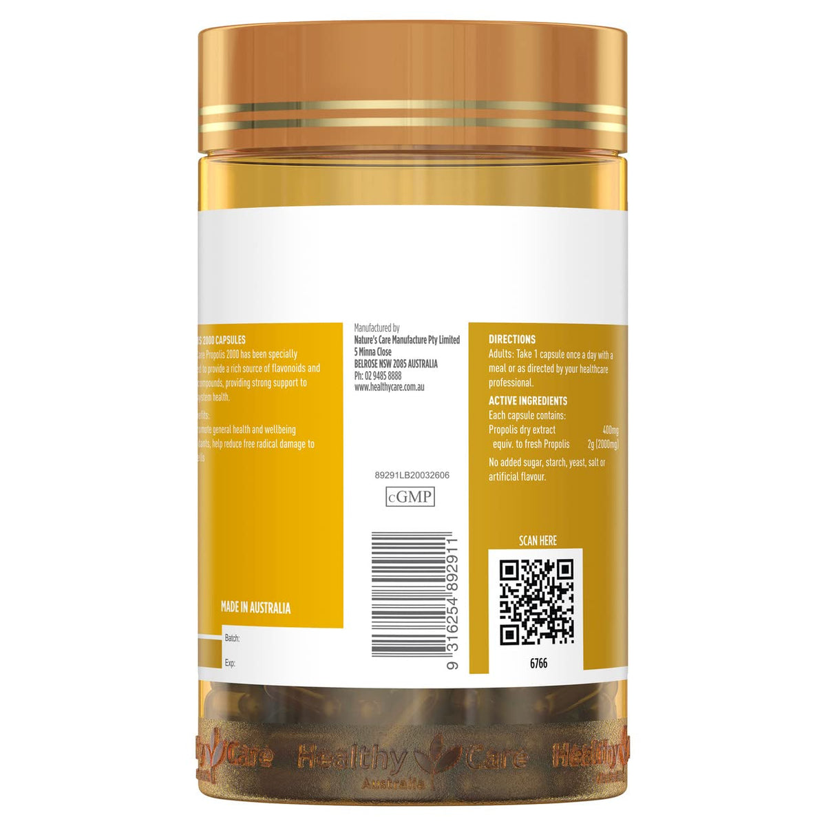 Healthy Care Propolis 2000 - 200 Capsules - image 2