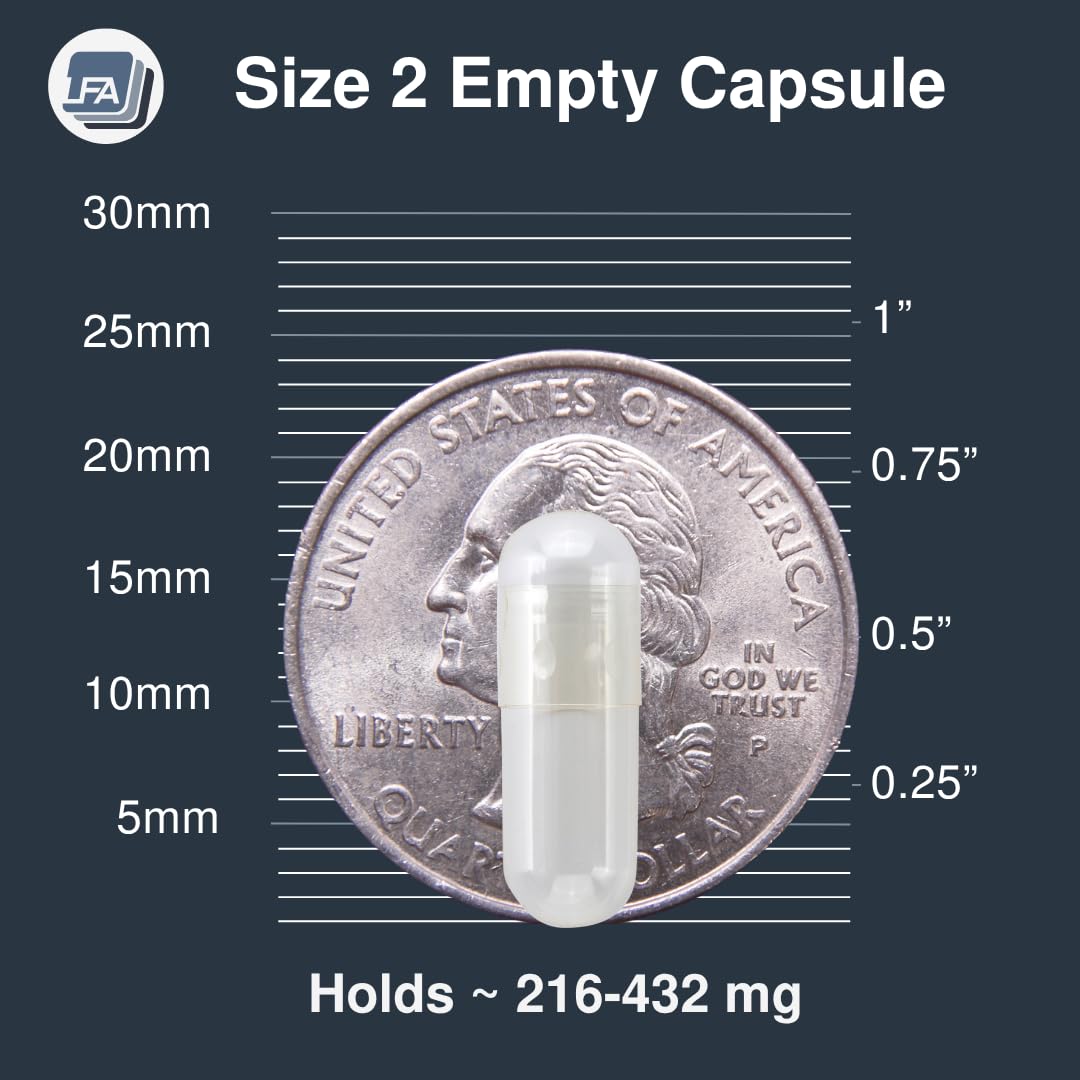 LFA Tablet Presses Empty Capsules Size 2 Clear Gelatin - 120 Count - image 3
