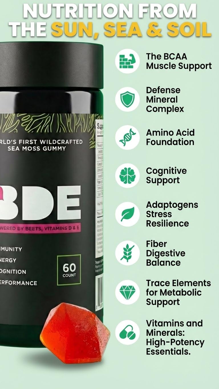 BDE Wildcrafted Sea Moss Gummy with Maca Root & Lion's Mane - 60 Count - image 4
