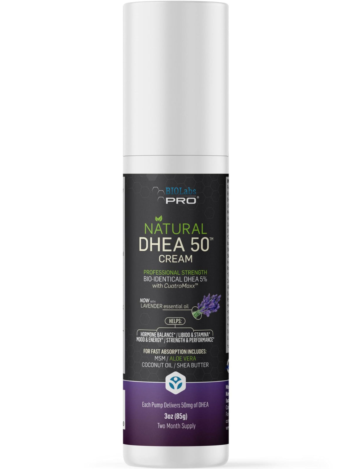 BIOLABS PRO DHEA 50mg Bioidentical Cream - 3 Ounce