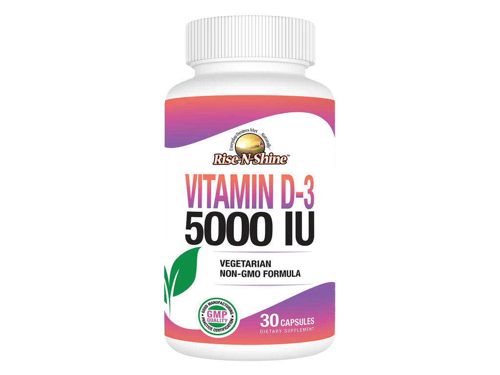 Rise-N-Shine Vitamin D3 5000 IU Immune & Bone Support - 30 Capsules