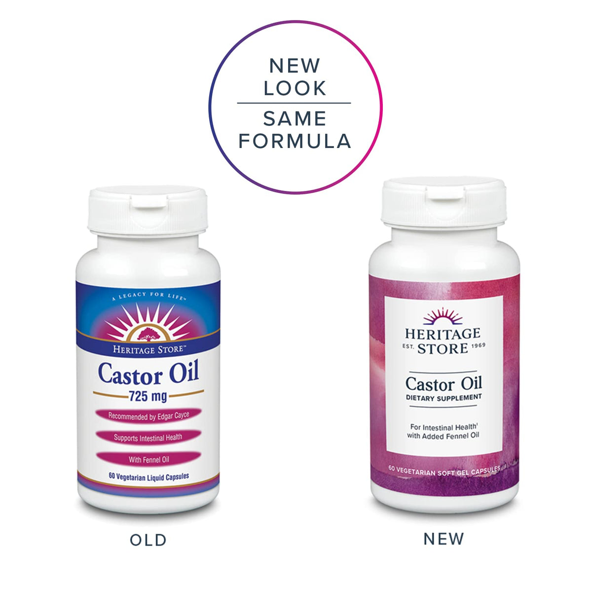 HERITAGE STORE Castor Oil Supplement 725 mg - 60 Softgels - image 2