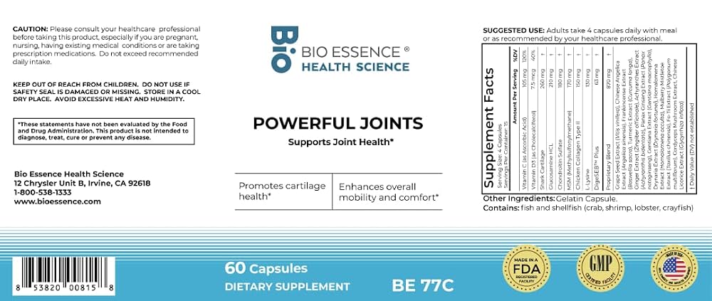 Bio Essence Health Science Joint Support Capsules - 60 Count - image 2