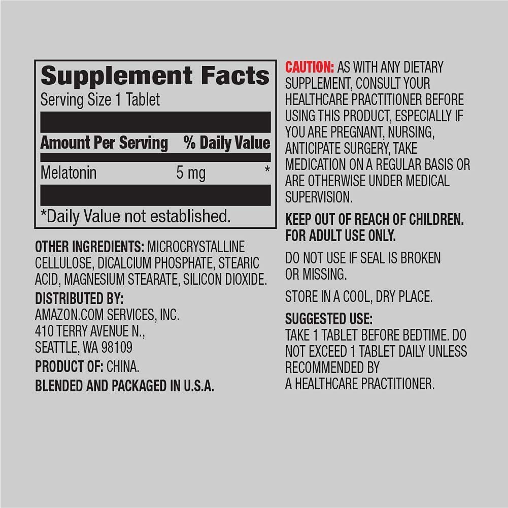 Amazon Elements Melatonin 5mg Capsules - 195 Count - image 2