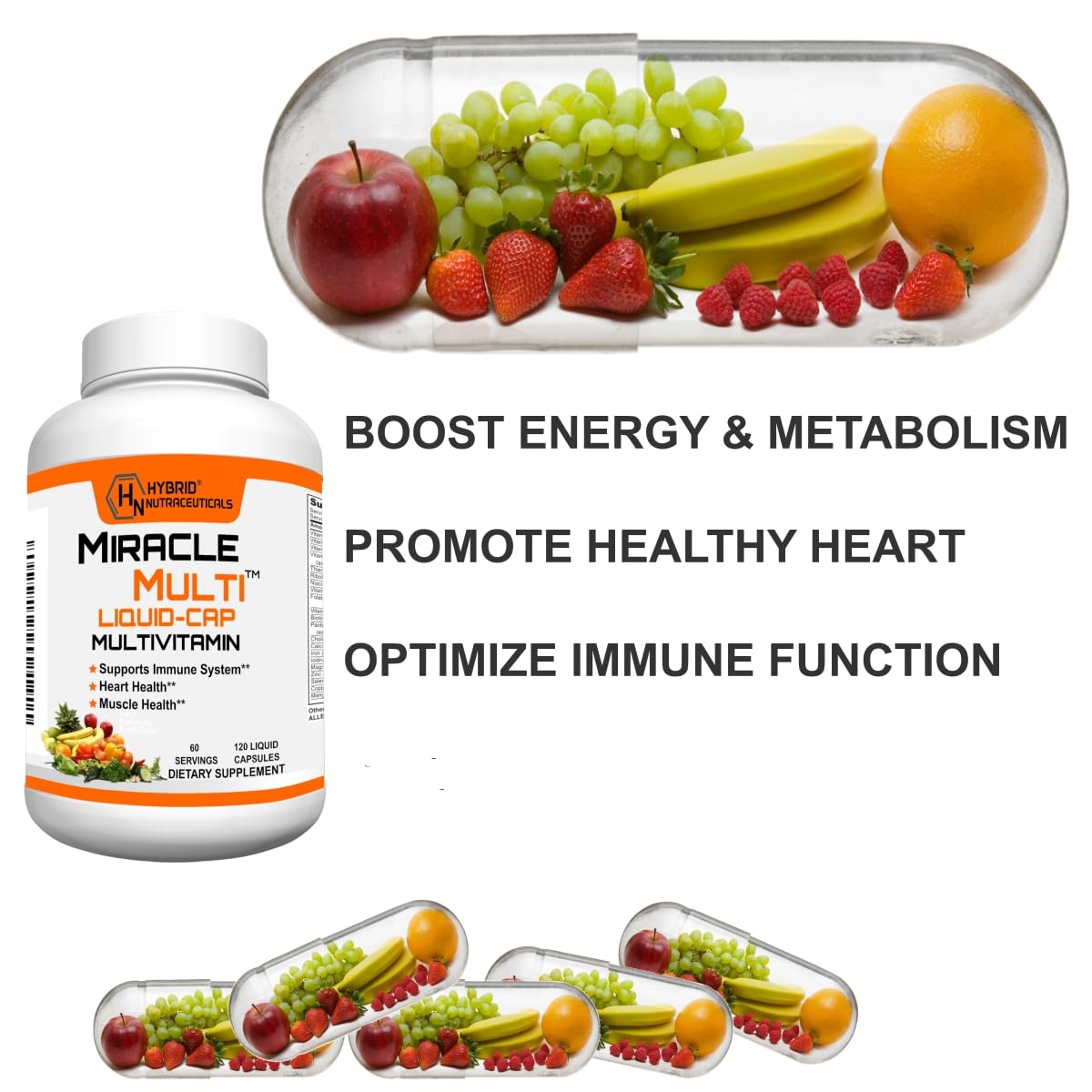 Hybrid Nutraceuticals MiracleMulti Multivitamin - 120 Softgels - image 2