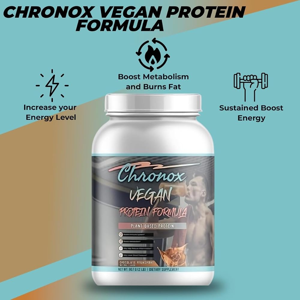 Chronox Vegan Protein Powder Chocolate Flavor - 2 LB - image 3